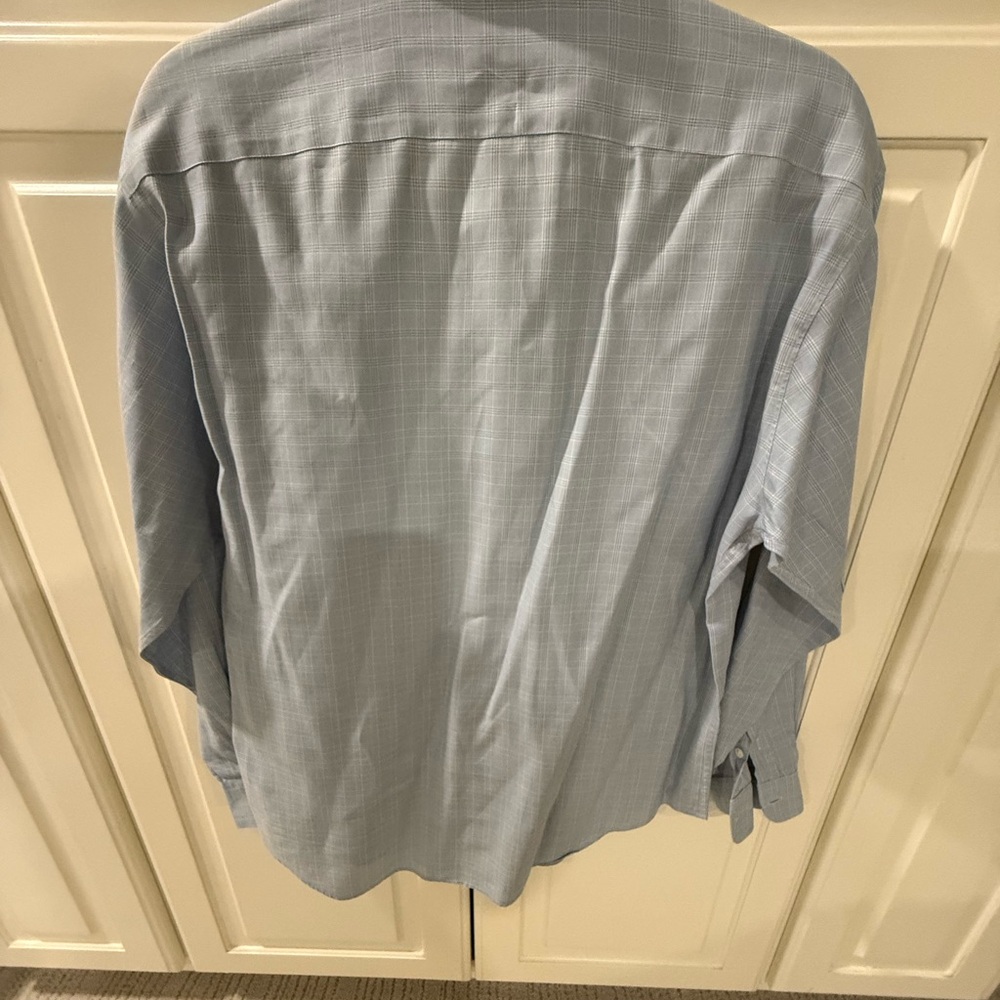 Faconnable Light Blue Plaid Button Down Shirt - image 5